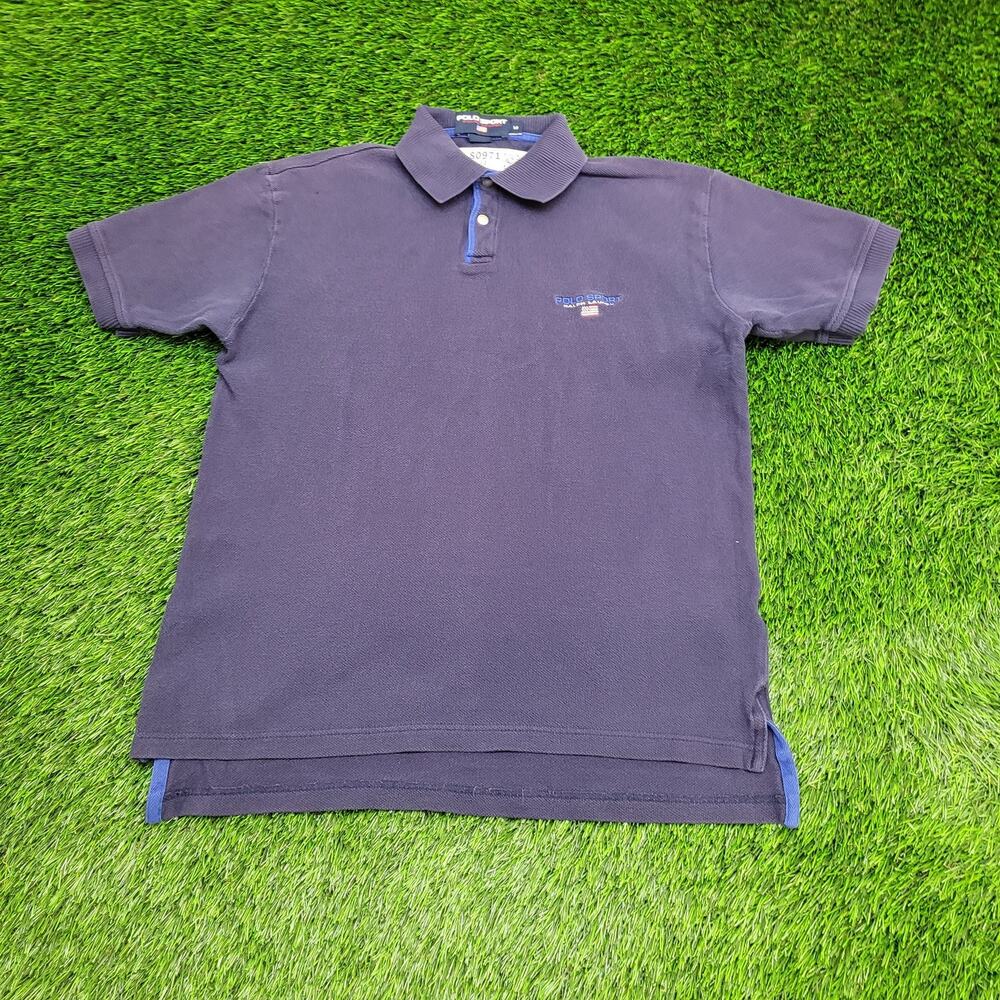 Vintage Y2K RL Polo-Sport Polo Shirt Medium 21x27 Navy-Blue